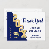Modern eenvoudig minimalistisch Afstuderen Dank u Briefkaart (Voorkant / Achterkant)