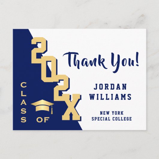 Modern eenvoudig minimalistisch Afstuderen Dank u Briefkaart (Voorkant)
