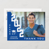 Modern eenvoudig minimalistisch Afstuderen Dank u Briefkaart (Voorkant / Achterkant)