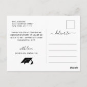 Modern eenvoudig minimalistisch Afstuderen Dank u Briefkaart (Achterkant)