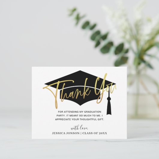 Modern eenvoudig minimalistisch Afstuderen Dank u Briefkaart (Staand voorkant)