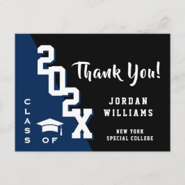 Modern eenvoudig minimalistisch Afstuderen Dank u Briefkaart