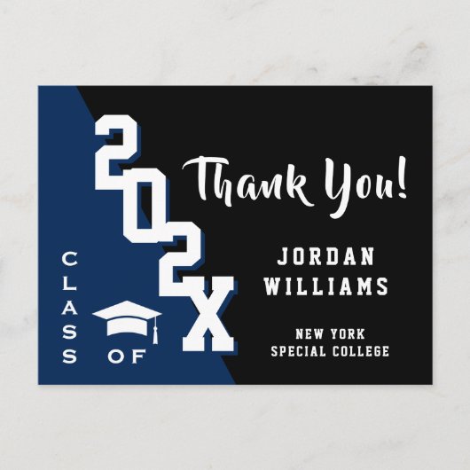 Modern eenvoudig minimalistisch Afstuderen Dank u Briefkaart (Voorkant)