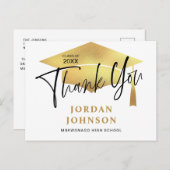 Modern eenvoudig minimalistisch Afstuderen Dank u  Briefkaart (Voorkant / Achterkant)