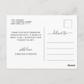 Modern eenvoudig minimalistisch Afstuderen Dank u Briefkaart (Achterkant)