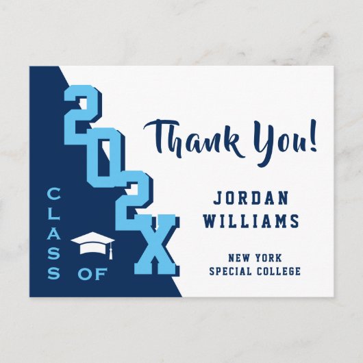 Modern eenvoudig minimalistisch Afstuderen Dank u Briefkaart (Voorkant)