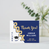 Modern eenvoudig minimalistisch Afstuderen Dank u Briefkaart (Staand voorkant)