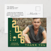 Modern eenvoudig minimalistisch Afstuderen Dank u Briefkaart (Voorkant / Achterkant)