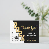 Modern eenvoudig minimalistisch Afstuderen Dank u Briefkaart (Staand voorkant)