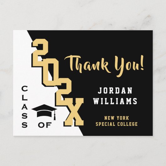 Modern eenvoudig minimalistisch Afstuderen Dank u Briefkaart (Voorkant)