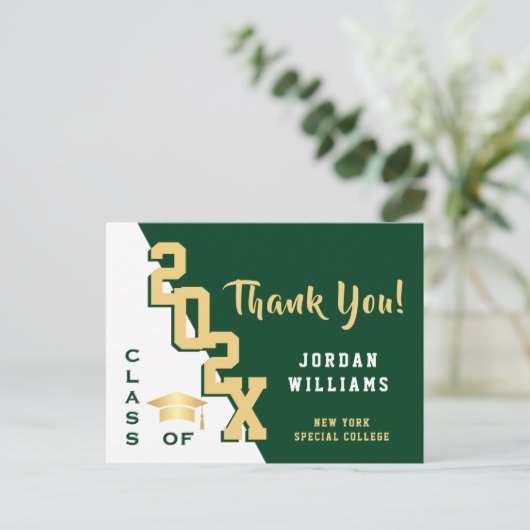 Modern eenvoudig minimalistisch Afstuderen Dank u Briefkaart (Staand voorkant)