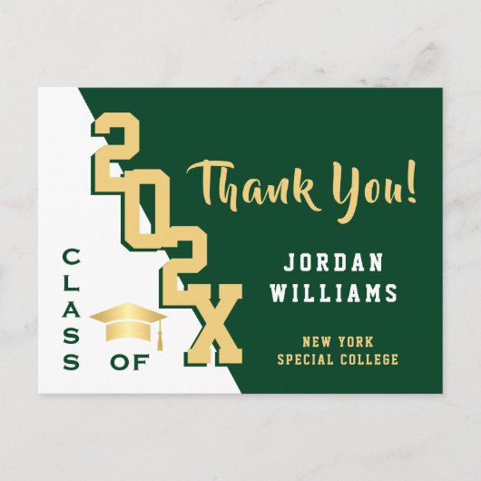 Modern eenvoudig minimalistisch Afstuderen Dank u Briefkaart (Voorkant)