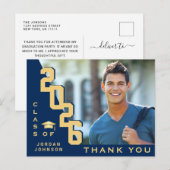 Modern eenvoudig minimalistisch Afstuderen Dank u Briefkaart (Voorkant / Achterkant)