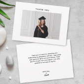 Modern eenvoudig minimalistisch Afstuderen Photo A Bedankkaart