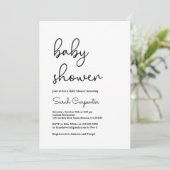 Modern eenvoudig minimalistisch Baby shower Kaart (Staand voorkant)