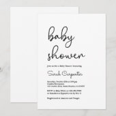 Modern eenvoudig minimalistisch Baby shower Kaart (Voorkant / Achterkant)