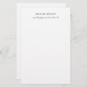 Modern Eenvoudig Minimalistisch Briefpapier (Voorkant / Achterkant)