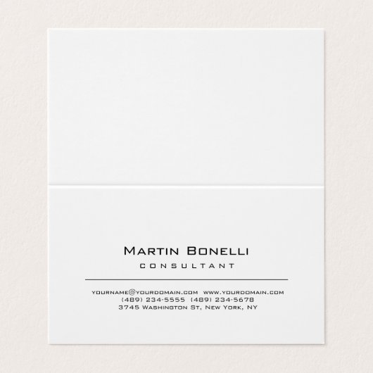 Modern eenvoudig minimalistisch consultant Visitek Visitekaartje (Buitenkant ongevouwen)