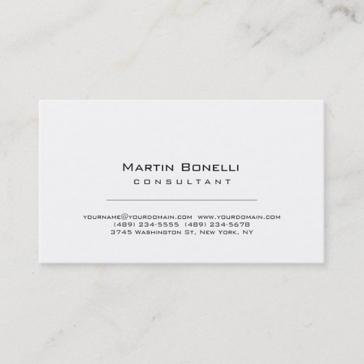 Modern eenvoudig minimalistisch consultant Visitek Visitekaartje (Voorkant)
