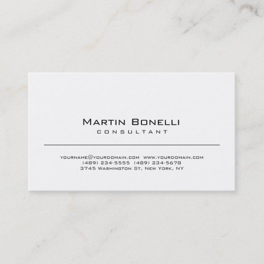 Modern eenvoudig minimalistisch consultant Visitek Visitekaartje (Voorkant)