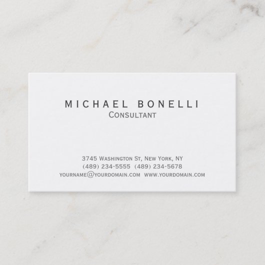 Modern eenvoudig minimalistisch consultant Visitek Visitekaartje (Voorkant)