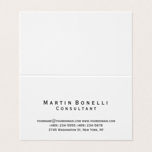 Modern eenvoudig minimalistisch consultant Visitek Visitekaartje (Buitenkant ongevouwen)