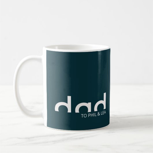 Modern eenvoudig minimalistisch design voor papa koffiemok (Links)