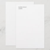 Modern Eenvoudig Minimalistisch Elegant Hoofdlette Briefpapier (Voorkant / Achterkant)