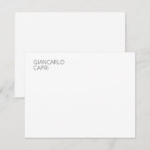 Modern eenvoudig minimalistisch elegant kapitaal notitiekaartje (Voorkant / Achterkant)