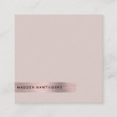 Modern eenvoudig minimalistisch faux Roos goud geb Vierkante Visitekaartje (Voorkant)