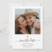 Modern eenvoudig, minimalistisch Gold Heart-script Save The Date (Voorkant)