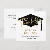 Modern eenvoudig minimalistisch Golden Black Afstu Bedankkaart (Voorkant / Achterkant)