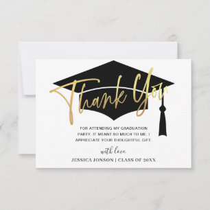 Modern eenvoudig minimalistisch Golden Black Afstu Bedankkaart