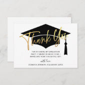 Modern eenvoudig minimalistisch Golden Black Afstu Bedankkaart (Voorkant / Achterkant)