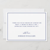 Modern eenvoudig minimalistisch Golden Blue Afstud Bedankkaart (Achterkant)