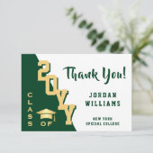 Modern eenvoudig minimalistisch Golden Green Afstu Bedankkaart (Staand voorkant)