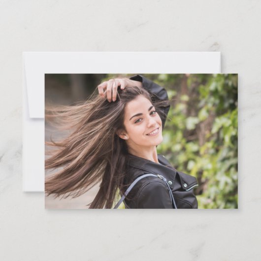 Modern eenvoudig minimalistisch Golden Red Afstude Bedankkaart (Achterkant)