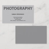 Modern eenvoudig minimalistisch grijs Visitekaartj Visitekaartje (Voorkant / Achterkant)