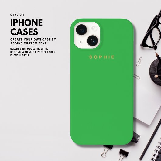 Modern Eenvoudig Minimalistisch Groen en Goud Mono Case-Mate iPhone Case
