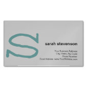 Modern eenvoudig minimalistisch Initiaal monogram Magnetisch Visitekaartje (Voorkant)