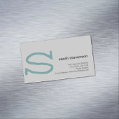 Modern eenvoudig minimalistisch Initiaal monogram Magnetisch Visitekaartje (Voorbeeld)