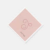 Modern eenvoudig minimalistisch Initiaal monogram Servet (Hoek)