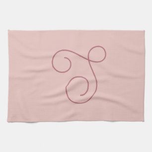 Modern eenvoudig minimalistisch Initiaal monogram Theedoek