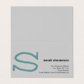 Modern eenvoudig minimalistisch Initiaal monogram Visitekaartje (Buitenkant ongevouwen)