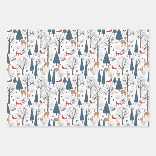 Modern eenvoudig minimalistisch noordelijk winterb inpakpapier vel (Voorkant 2)