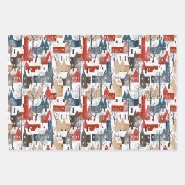 Modern eenvoudig minimalistisch noordelijk winterb inpakpapier vel
