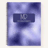 Modern Eenvoudig minimalistisch paarse folie Metal Notitieboek (Voorkant)