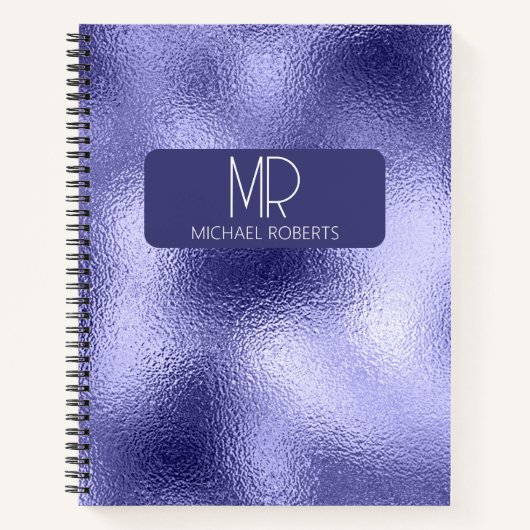 Modern Eenvoudig minimalistisch paarse folie Metal Notitieboek (Voorkant)