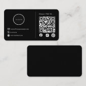 Modern Eenvoudig Minimalistisch QR Code Social Med Visitekaartje (Voorkant / Achterkant)