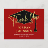 Modern eenvoudig minimalistisch rood Afstuderen da Briefkaart (Voorkant)